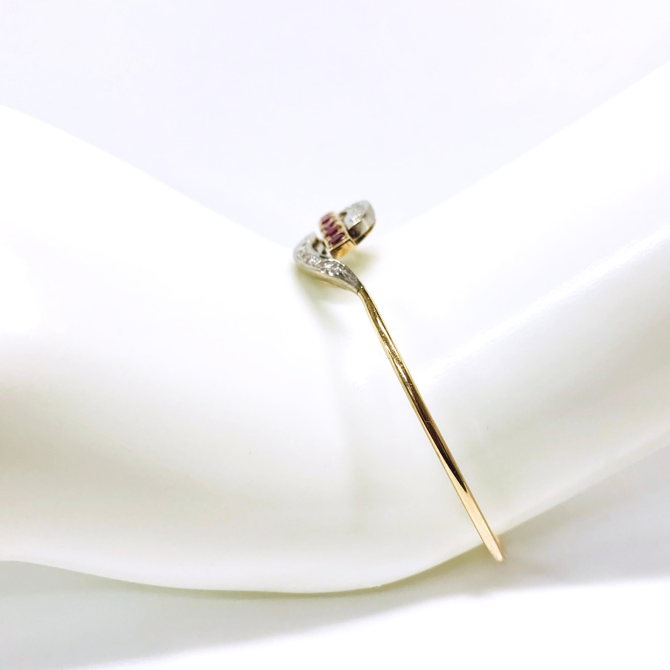 14 Karat Ruby Diamond Wire Bangle Bracelet For Sale 4