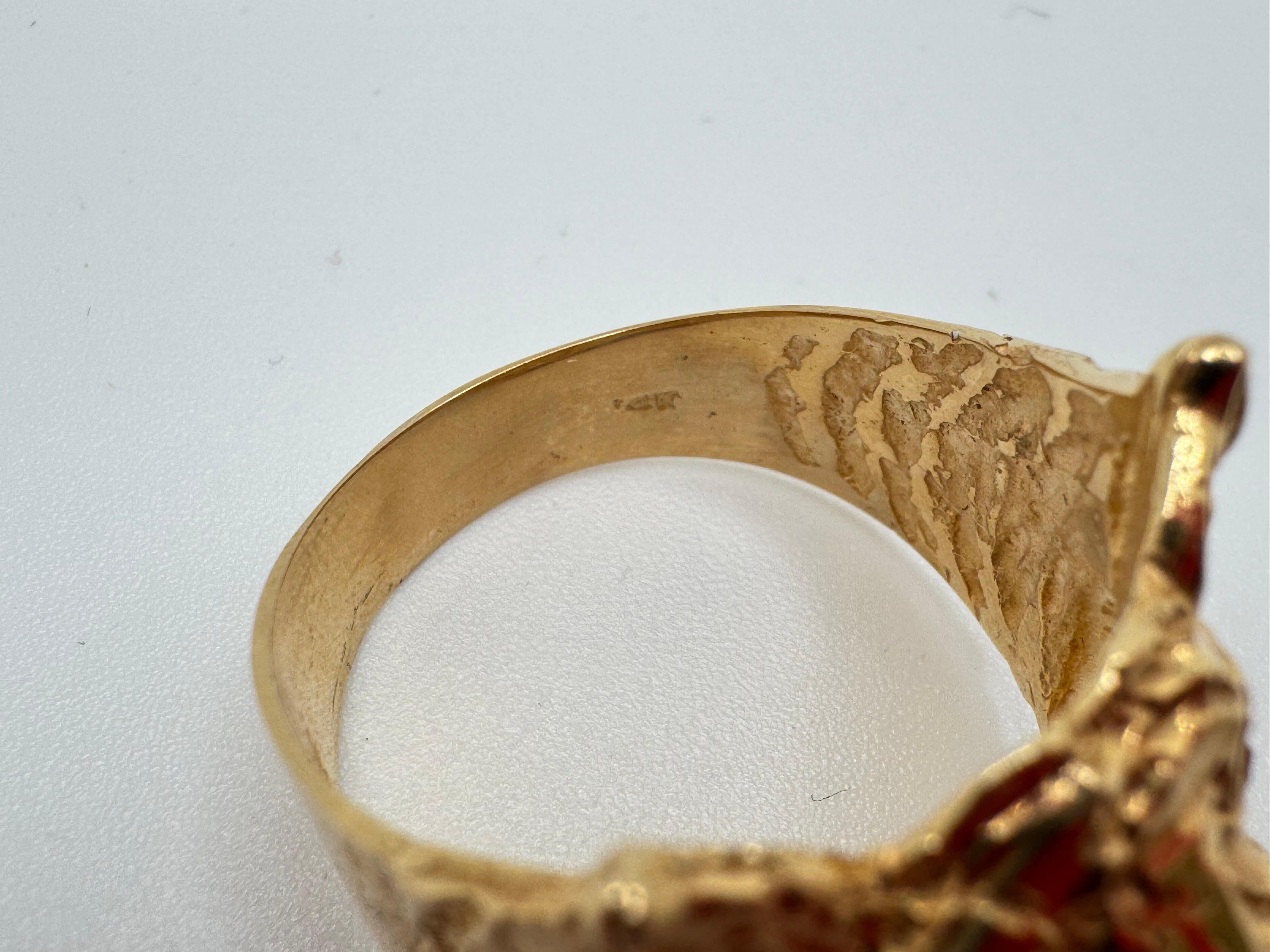 Bague tigre en rubis 14 carats en vente 3