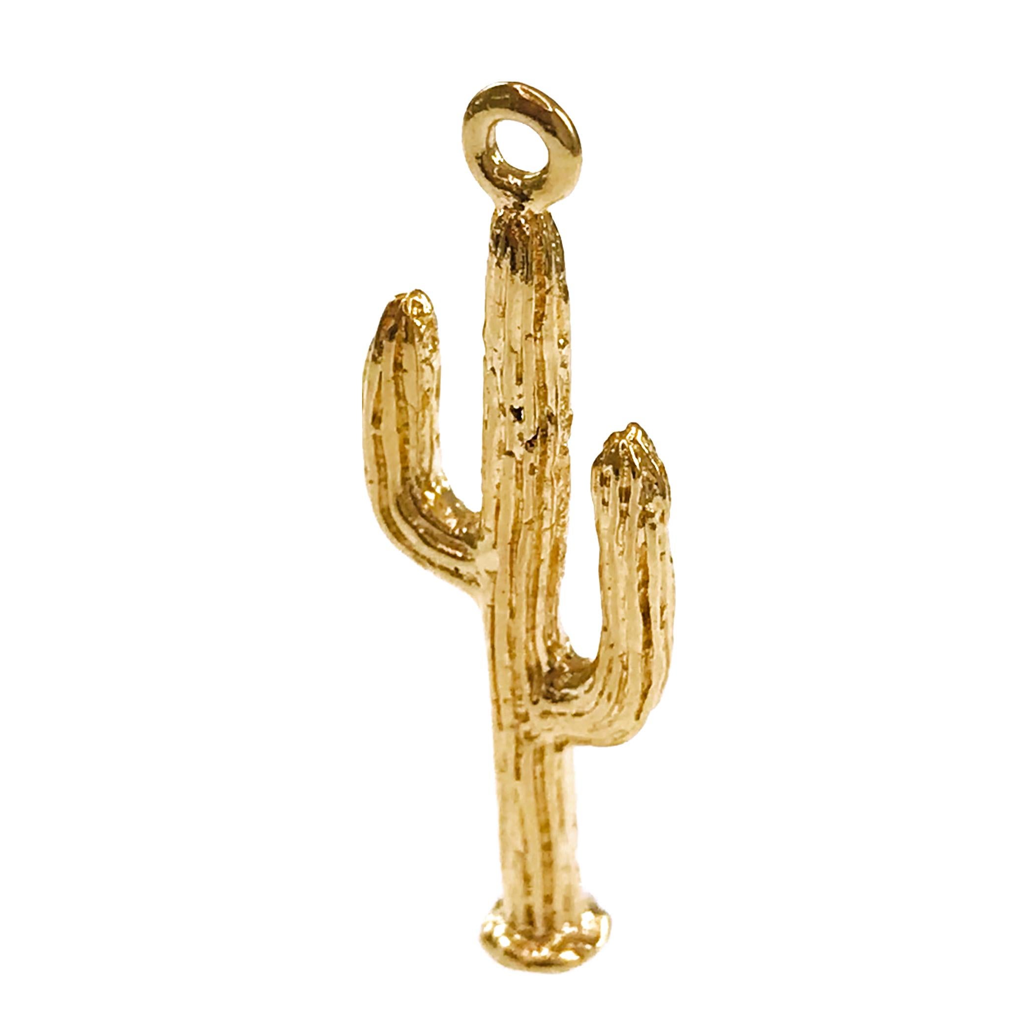 Retro 14 Karat Saguaro Cactus Pendant