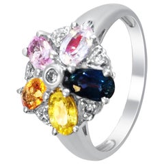 14 Karat Saphire Multi Gem Stone Ring