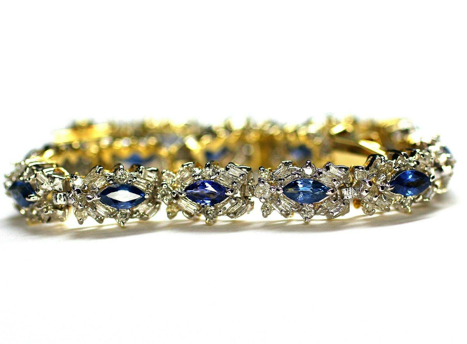 Contemporary 14 Karat Sapphire and Diamond Bracelet 8.75 Carat Total Weight