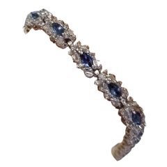 Pulsera de zafiros y diamantes de 14 quilates y 8,75 quilates de peso total