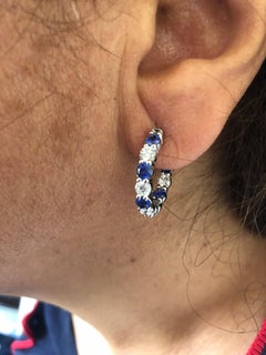 14 Karat Saphir- und Diamant-Ohrringe