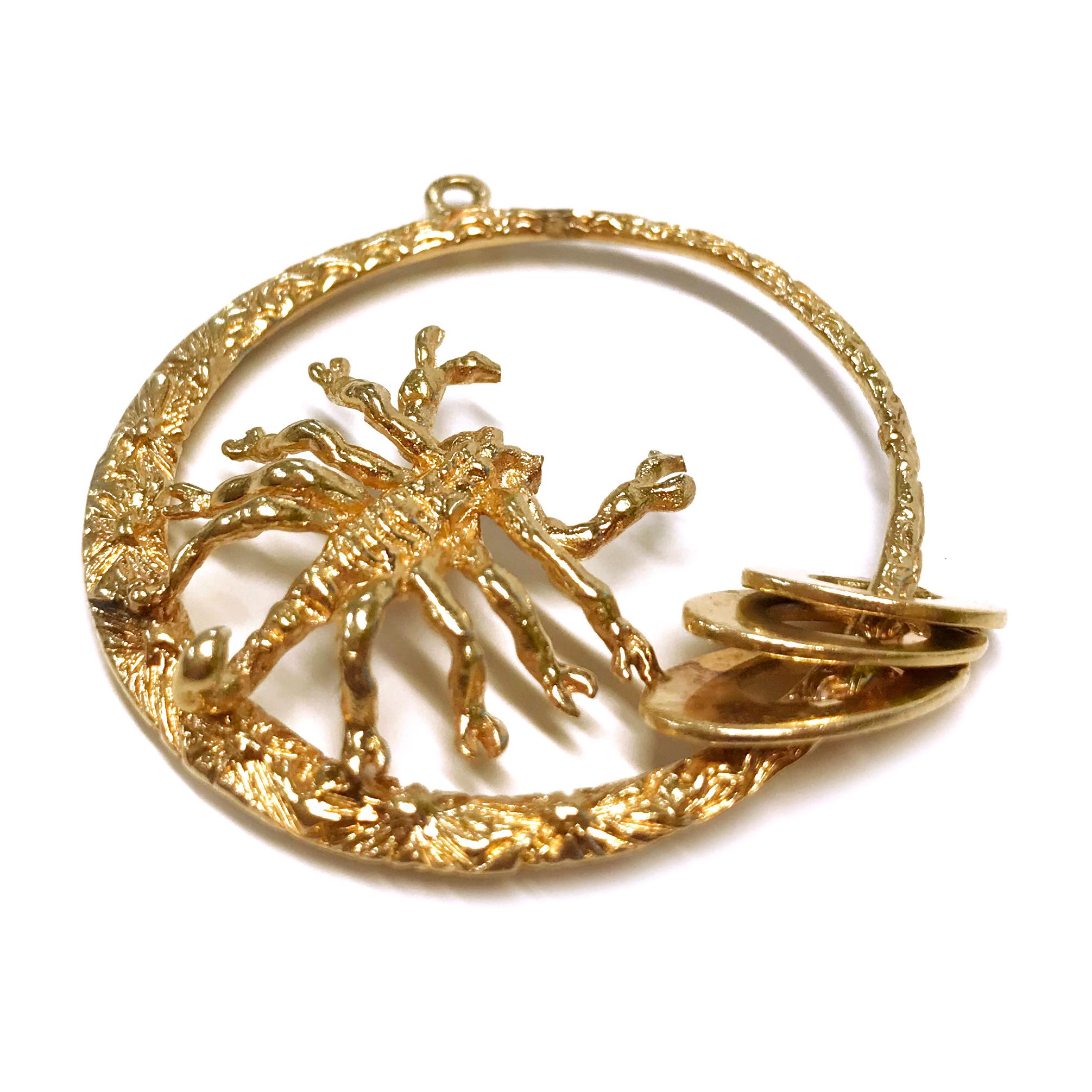 14k gold scorpion pendant