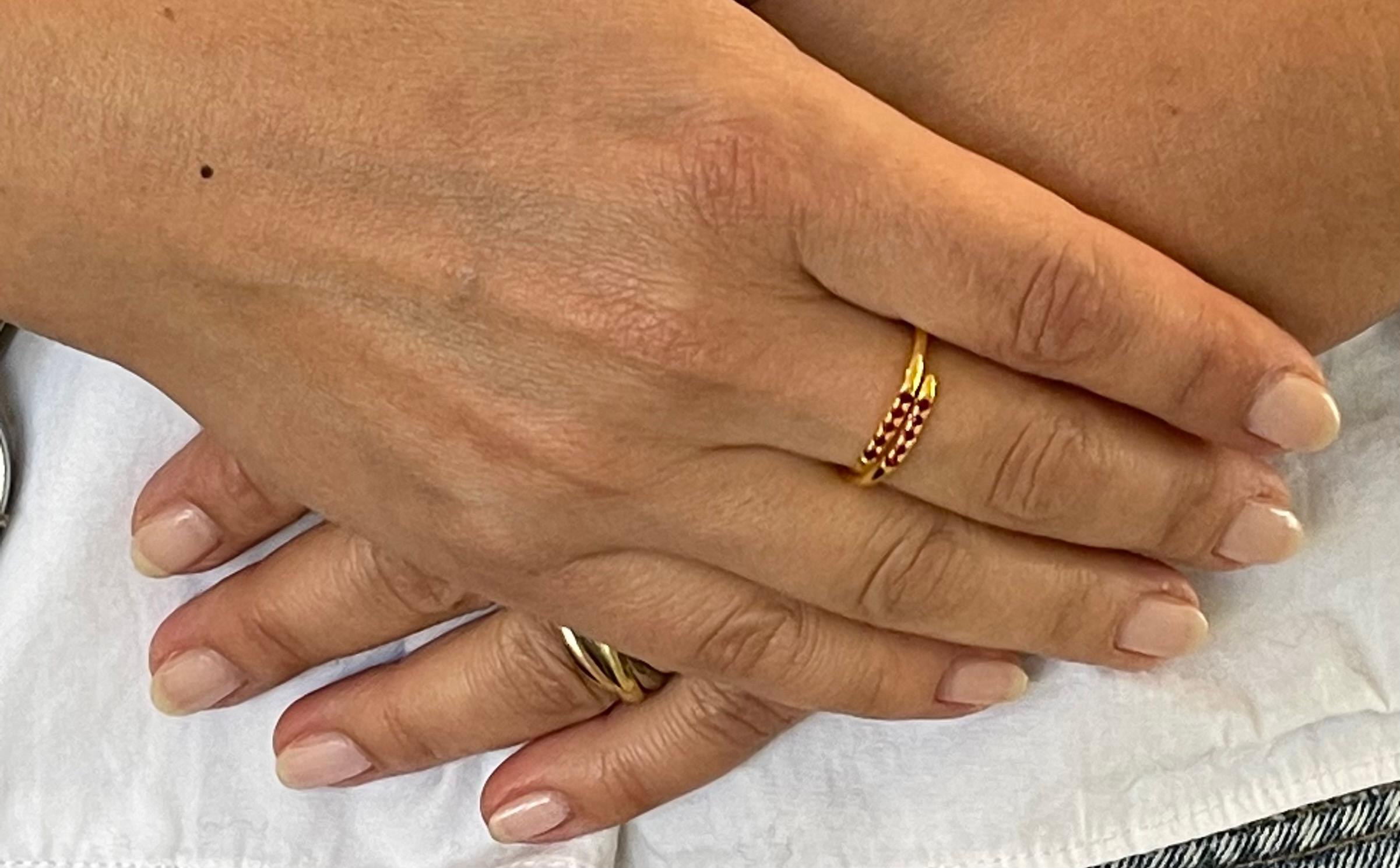 Women's or Men's 14 Karat Serpent Ring with Ruby Pave by Chee Lee New York For Sale