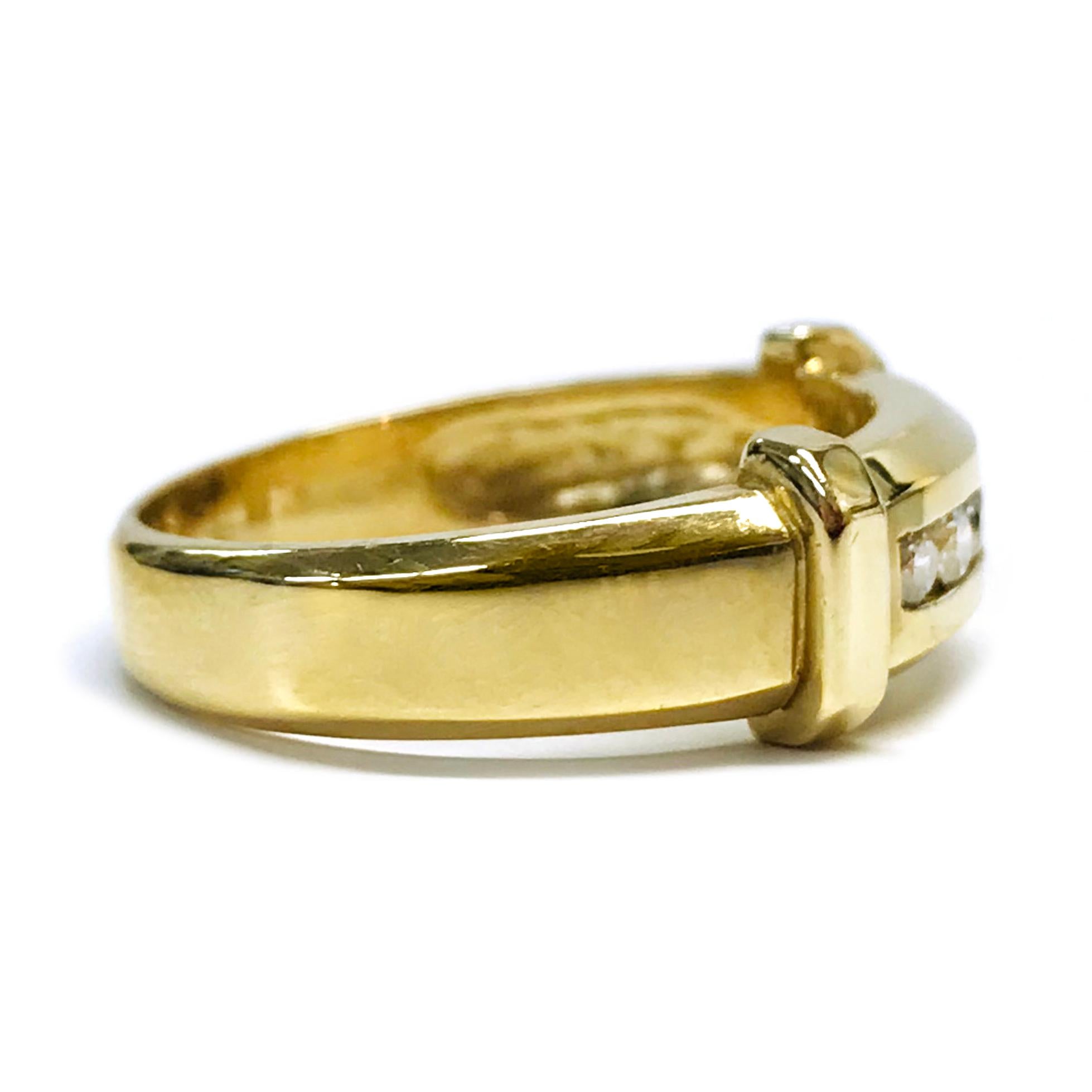 14 Karat Sechs Diamant-Ring (Rundschliff) im Angebot