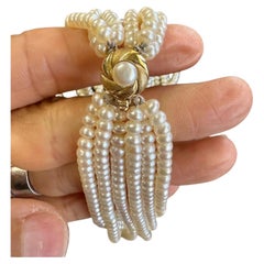 Collana di perle d'acqua dolce a sei fili di 14 carati da 20 pollici