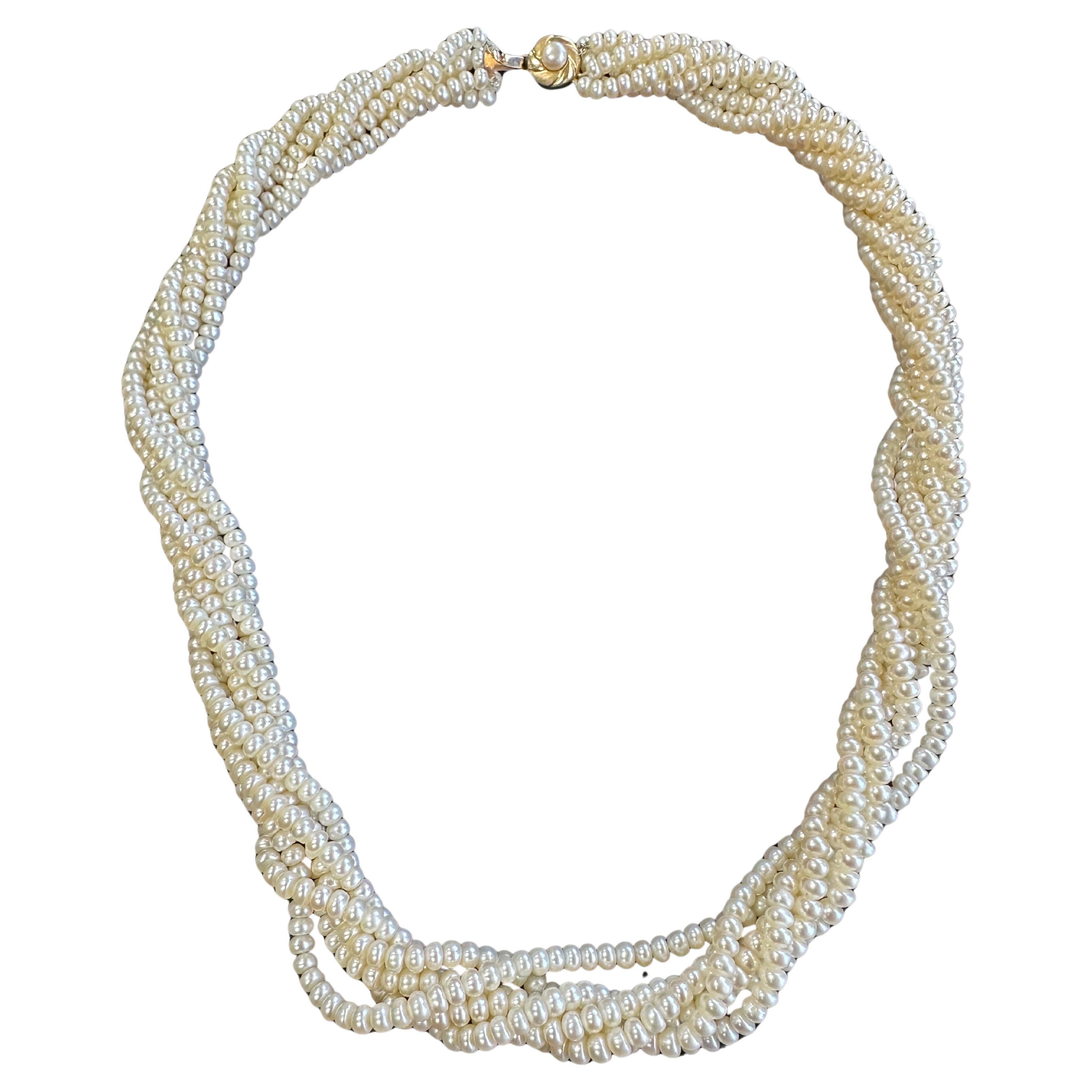14 Karat six-strand Freshwater Pearl 20-inch Bead Necklace