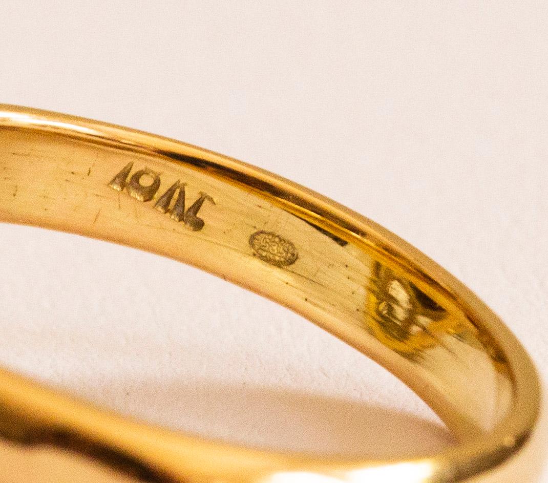 Oval Cut 14 Karat Solid Gold and Faceted Smoky Quartz Cocktail Ring For Sale