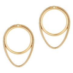 14 Karat Solid Gold Earrings Studs Snake Chain Minimal Greek Earrings