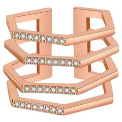 18 Karat Solid Gold Stacked Ring, Rose Gold Engagement Ring, Wedding Bands