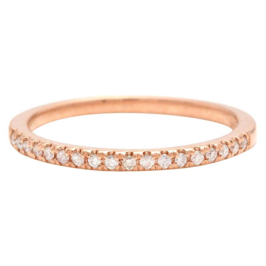 14 Karat Solid Rose Gold Diamond Wedding Band Ring