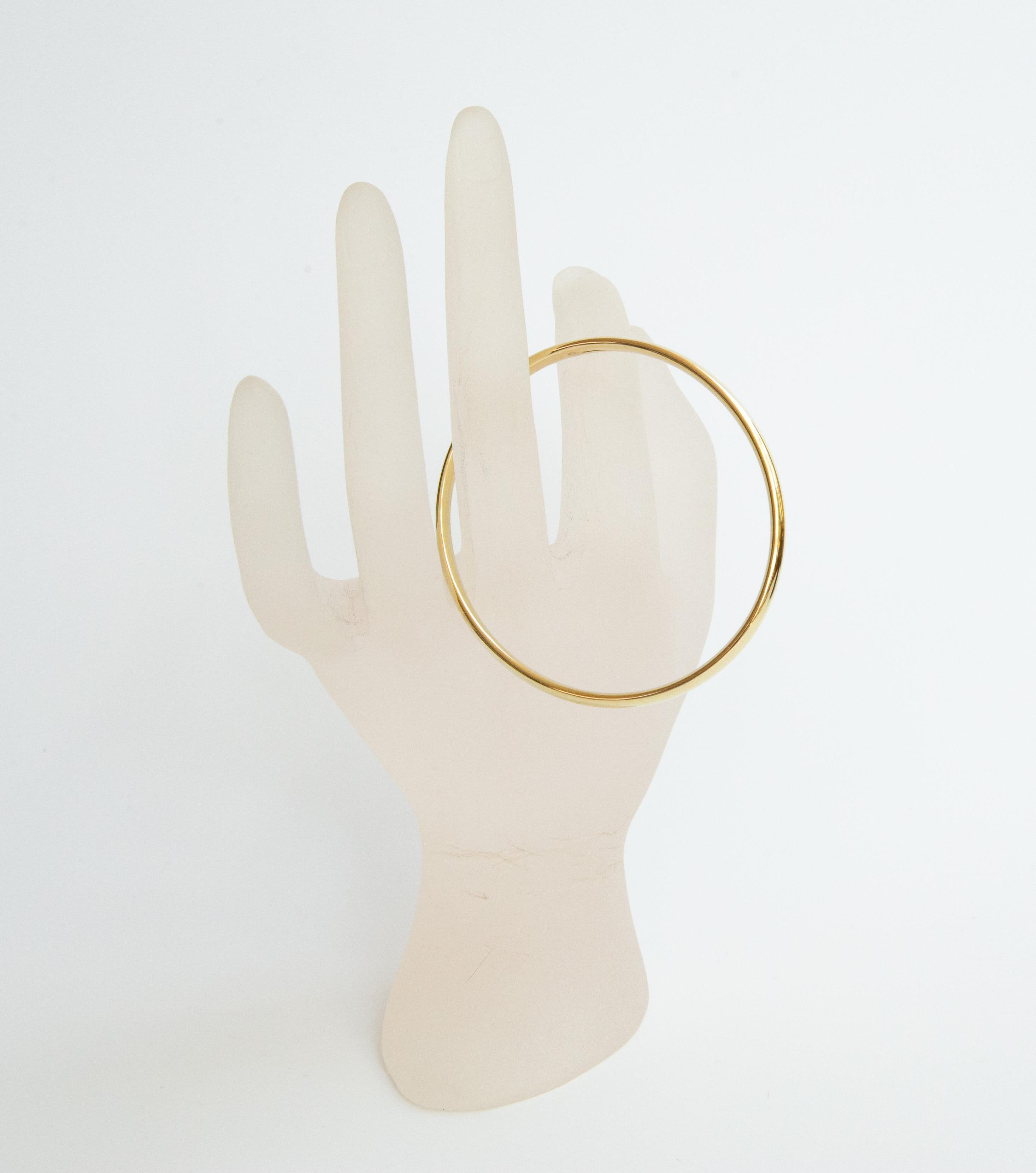Bracelet rigide en or jaune massif 14 carats avec fermoir en boîte en vente 6