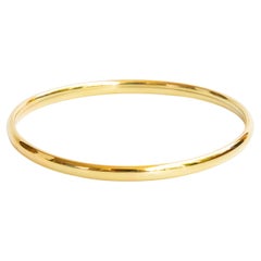 Bracelet rigide en or jaune massif 14 carats avec fermoir en boîte
