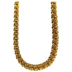 Vintage 18 Karat Solid Yellow Gold Chain Necklace Handmade Men Women