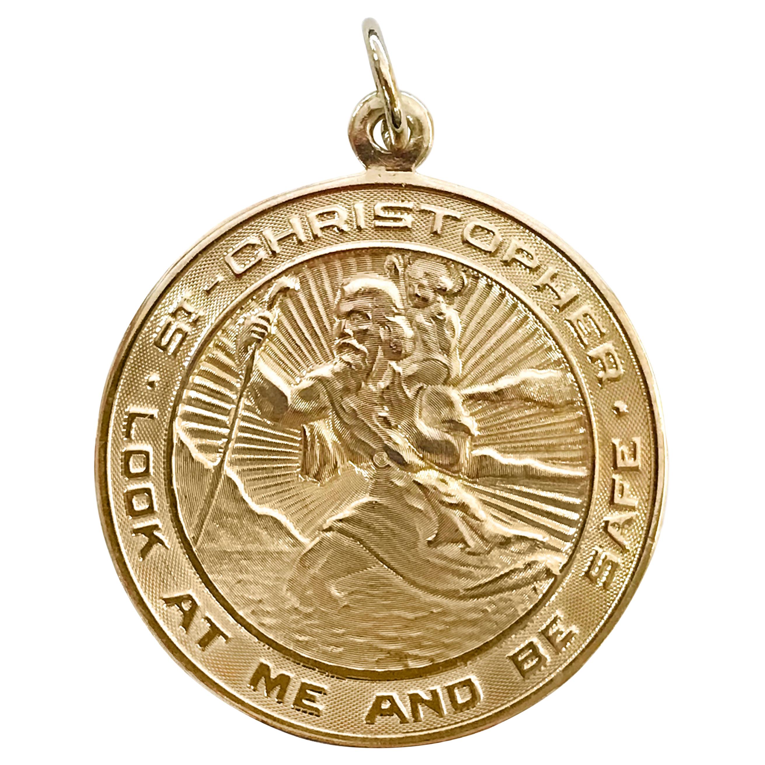 14 Karat St. Christopher Medallion Pendant
