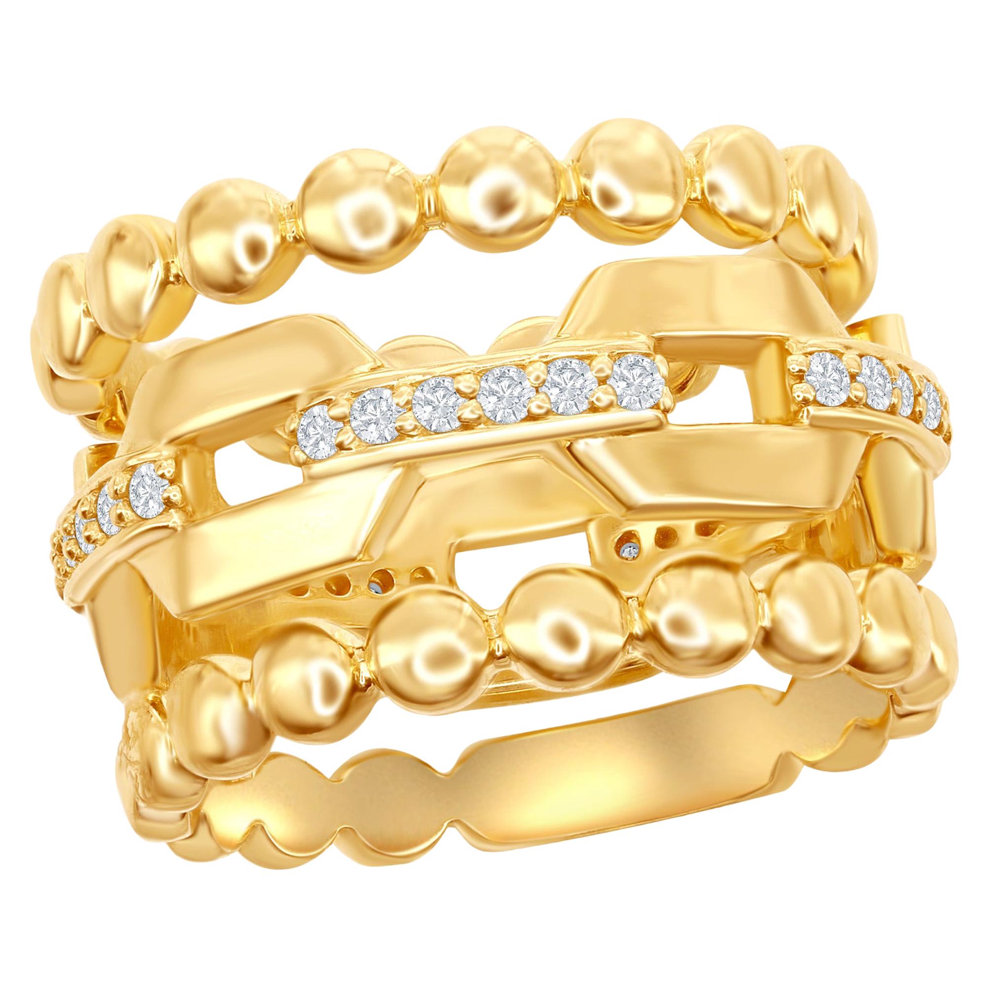 14 Karat Stackable Yellow Gold Rings For Sale