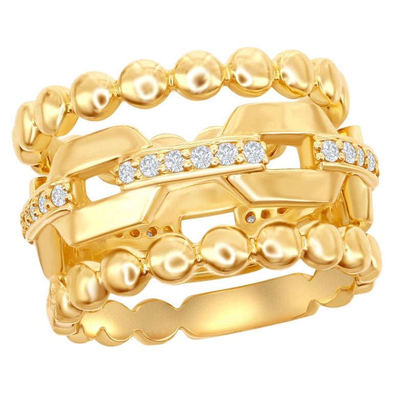 14 Karat Stackable Yellow Gold Rings For Sale at 1stdibs