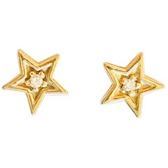 14 Karat Star Earrings that are Stud Celestial Push-On Earrings, 14 Karat Gold
