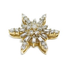 14 Karat Star Snowflake Diamond Pendant