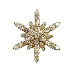 14 Karat Star Snowflake Diamond Pendant