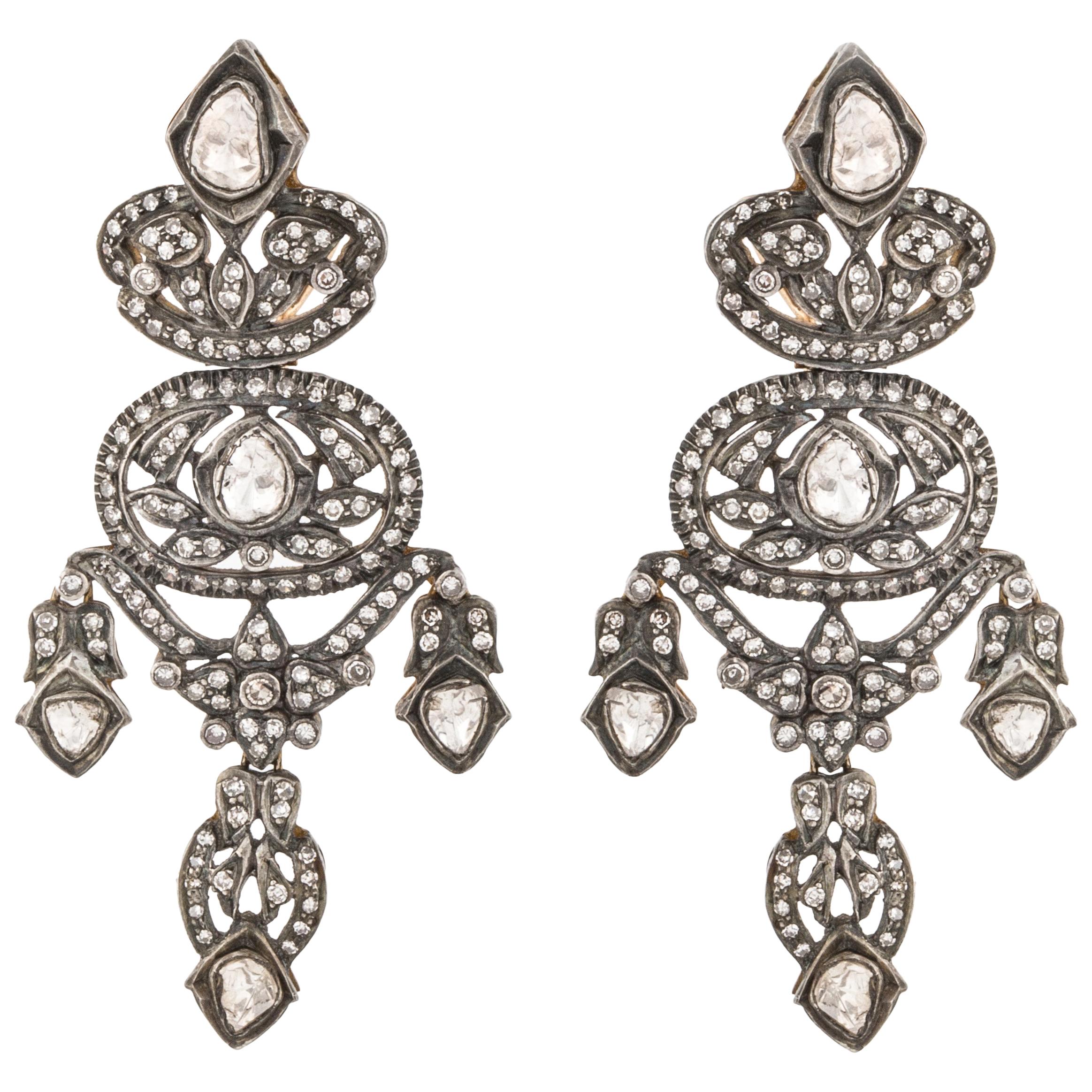 Robert Taylor II Sterling Silver 14 Karat Yellow Gold Navajo Dangle