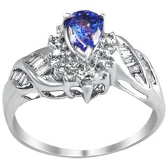 Vintage 14 Karat Tanzanite and Diamond Cluster Ring