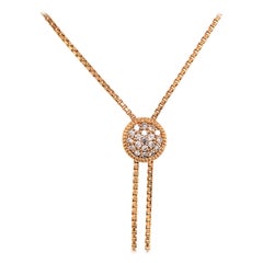 14 Karat Tassel Cluster Diamond Necklace Yellow Gold