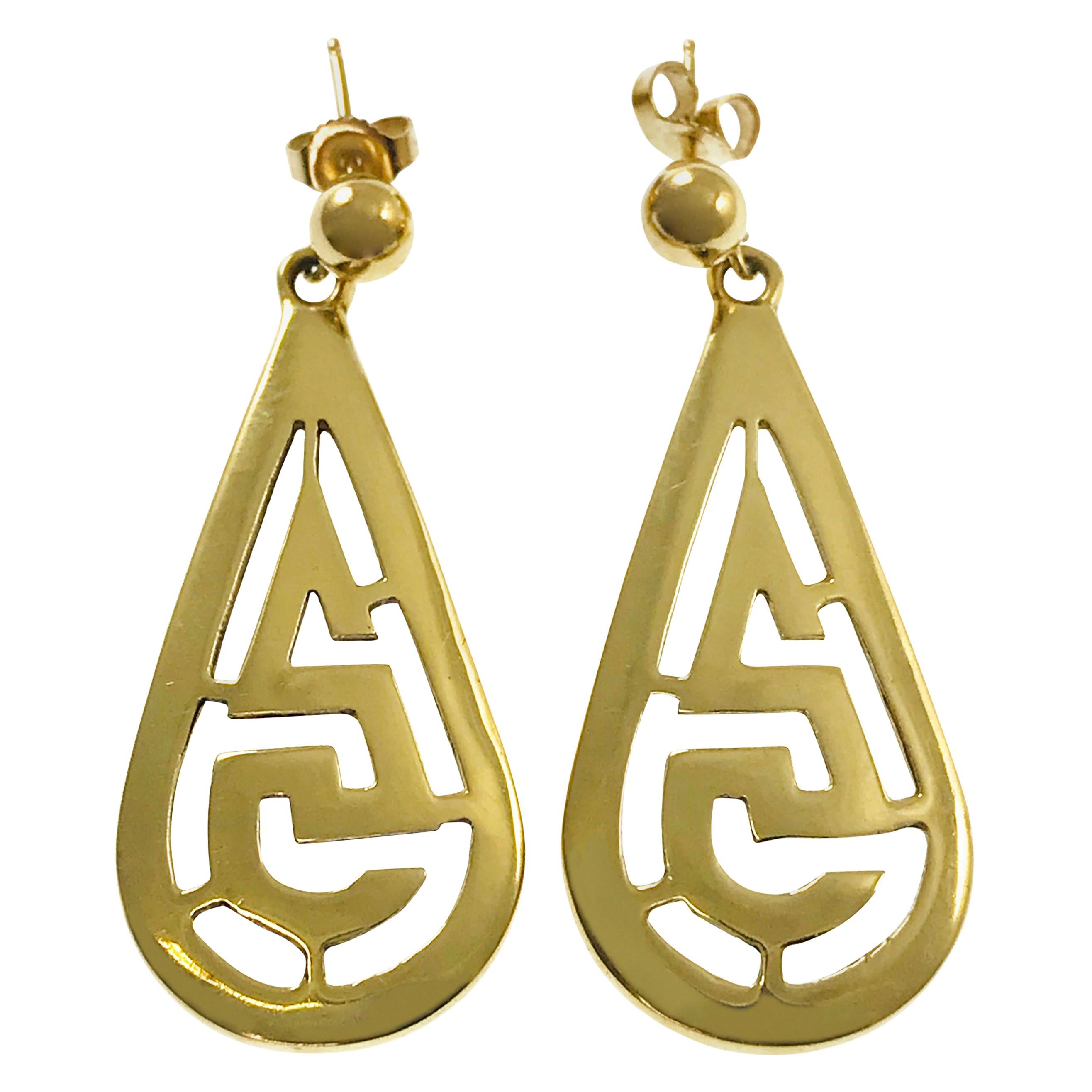 14K Two-Tone Gold Polished and Textured Dangle Leverback Earrings Approximately 41mm x 7mm