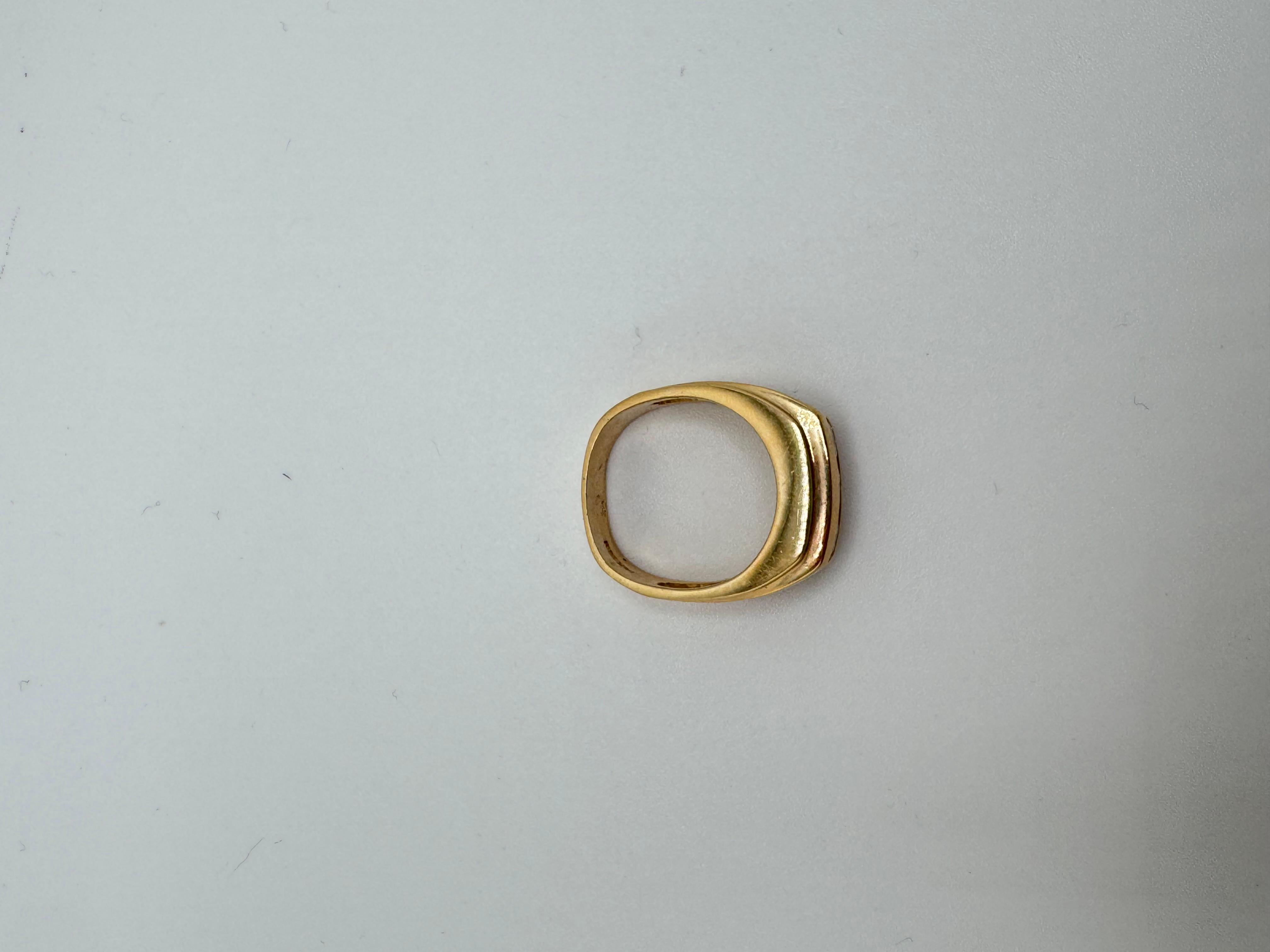 Women's or Men's 14 Karat Three Diamond Wide Ring For Sale