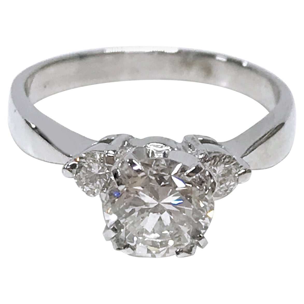 Bague à trois pierres en diamants de 14 carats, 1,27 carat poids total