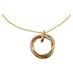 14 Karat Three-Tone Gold Infinity Rings Charm Pendant Gift for Her