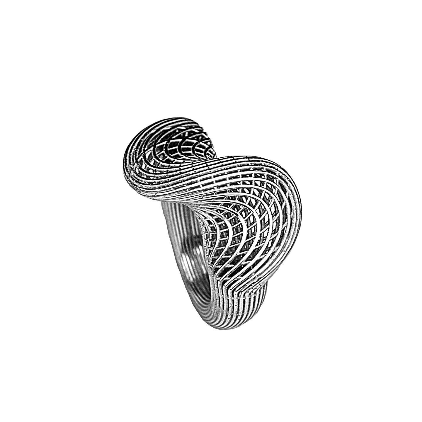 14 Karat Top Twisted Contemporary Ring For Sale 4