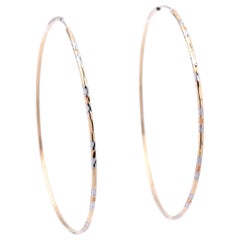 14 Karat Tri Tone Hoop Earrings