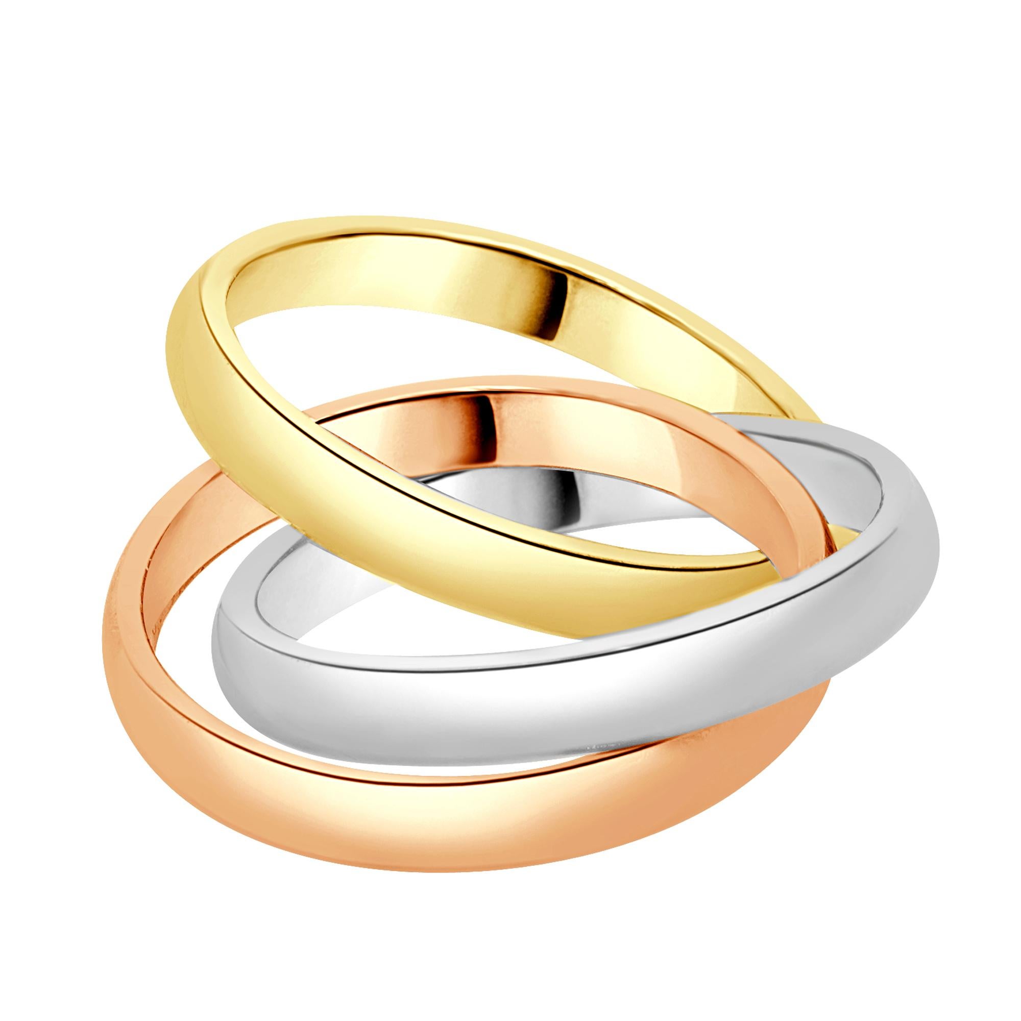 Women's 14 Karat Tri-Tone Rolling Ring