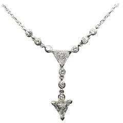 14 Karat Triangle Diamond Dangle Pendant
