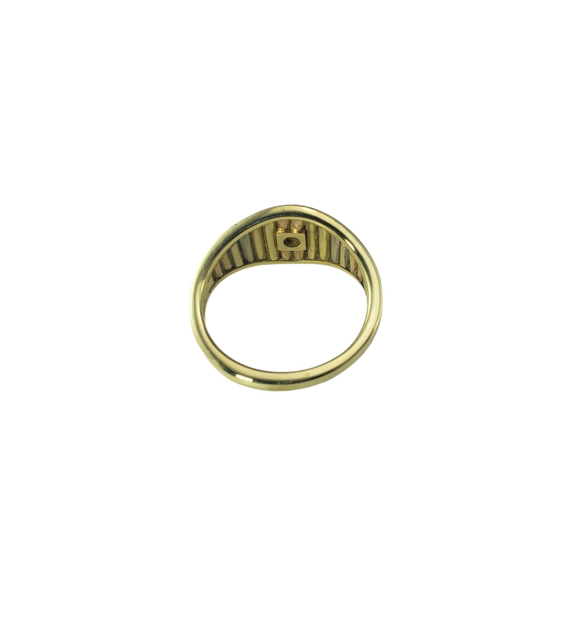 Brilliant Cut 14 Karat Tricolor Gold and Diamond Ring Size 6.25 #19518