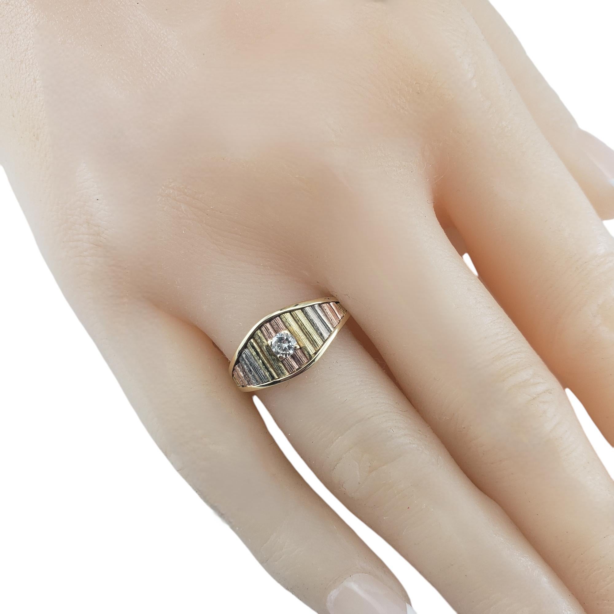 14 Karat Tricolor Gold and Diamond Ring Size 6.25 #19518 1