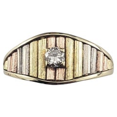 14 Karat Tricolor Gold and Diamond Ring Size 6.25 #19518