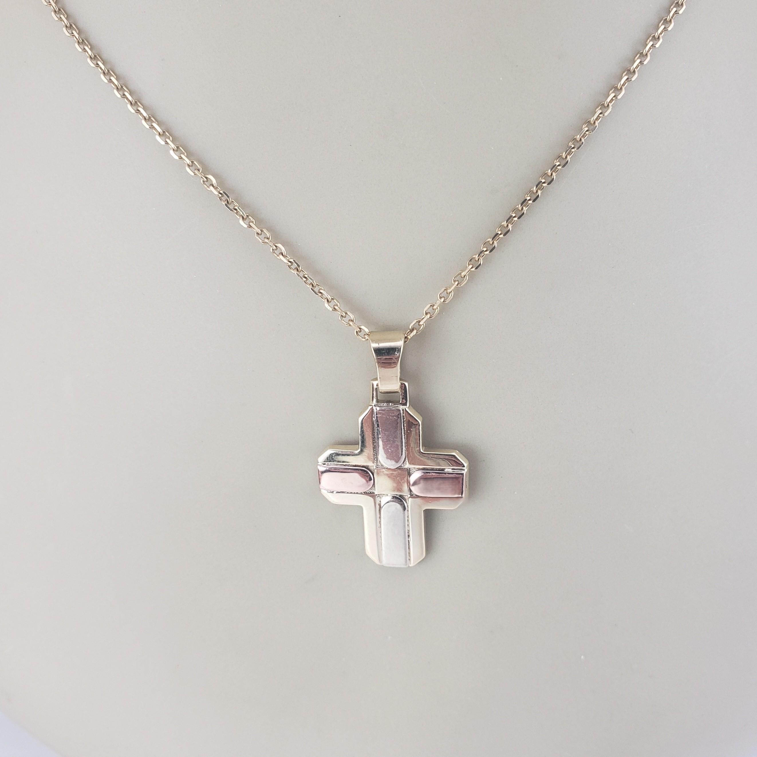 Pendentif croix tricolore en or 14 carats n° 19662 en vente 4