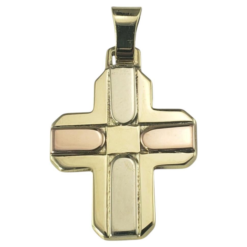 14 Karat Tricolor Gold Cross Pendant #19662