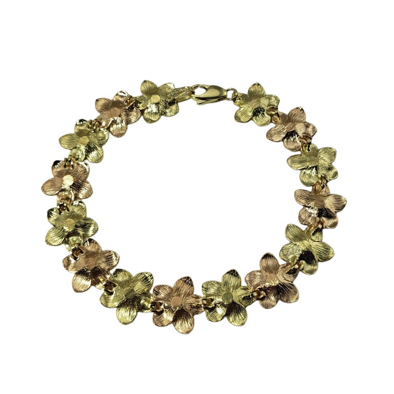 14 Karat Tricolor Gold Flower Bracelet For Sale at 1stDibs — free download