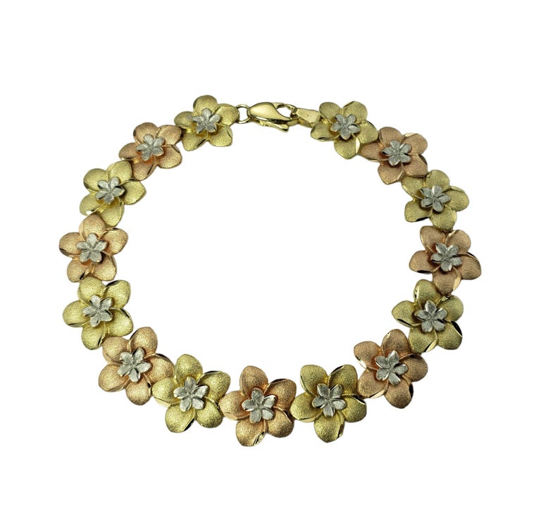 14 Karat Tricolor Gold Flower Bracelet For Sale at 1stDibs — free download