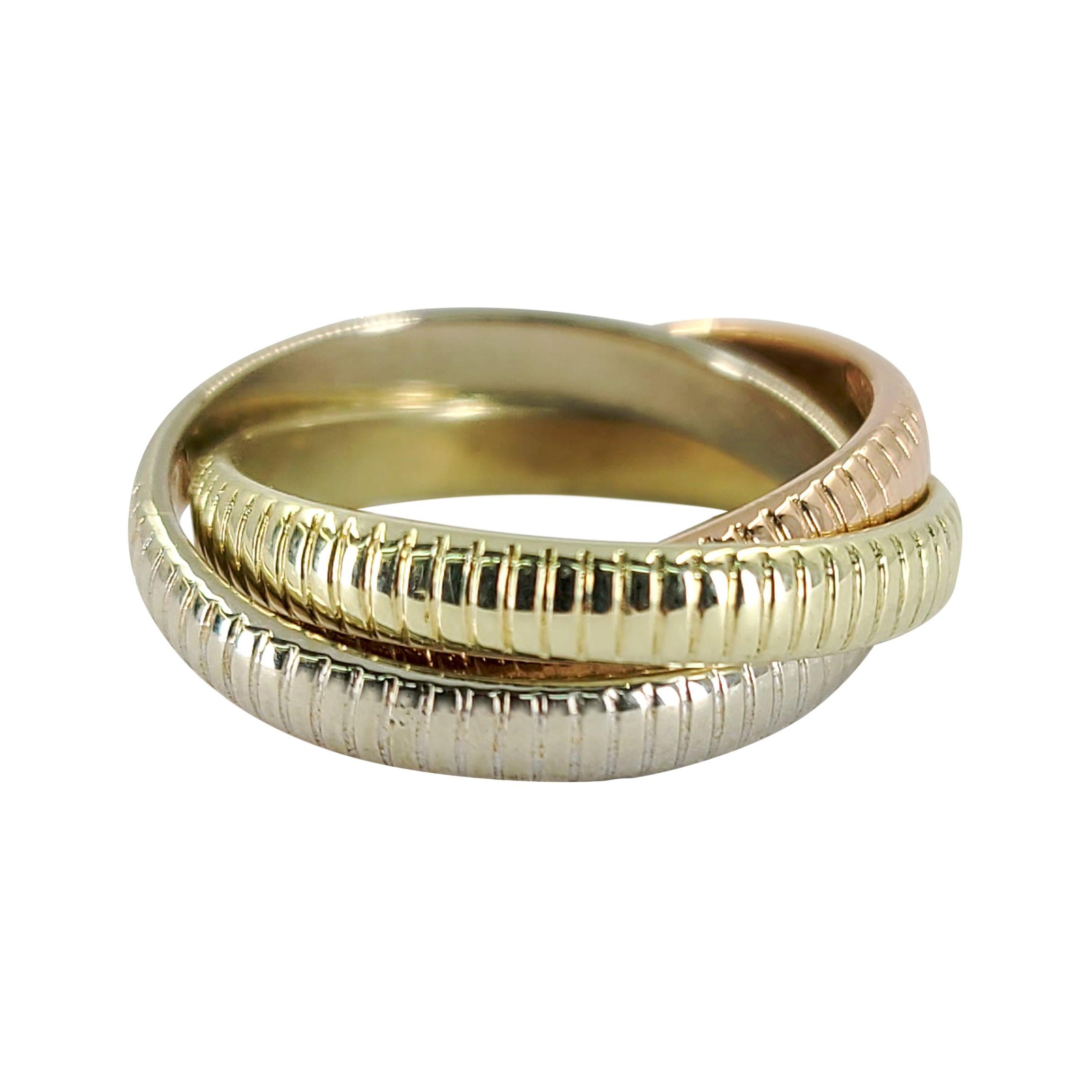 Tricolor Gold Rolling Ring