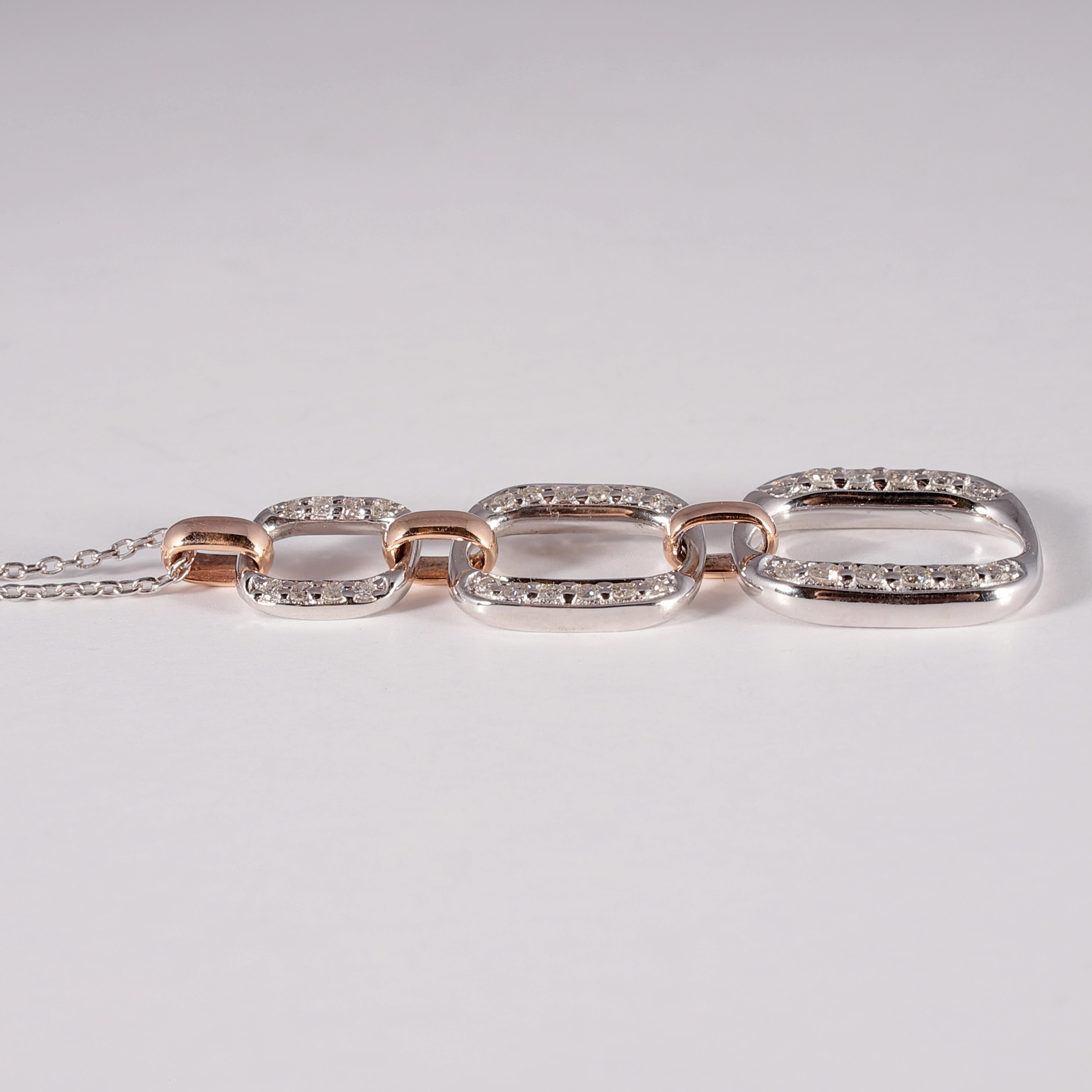 14 Karat Two-Tone 0.45 Carat Diamond Pendant Necklace 2