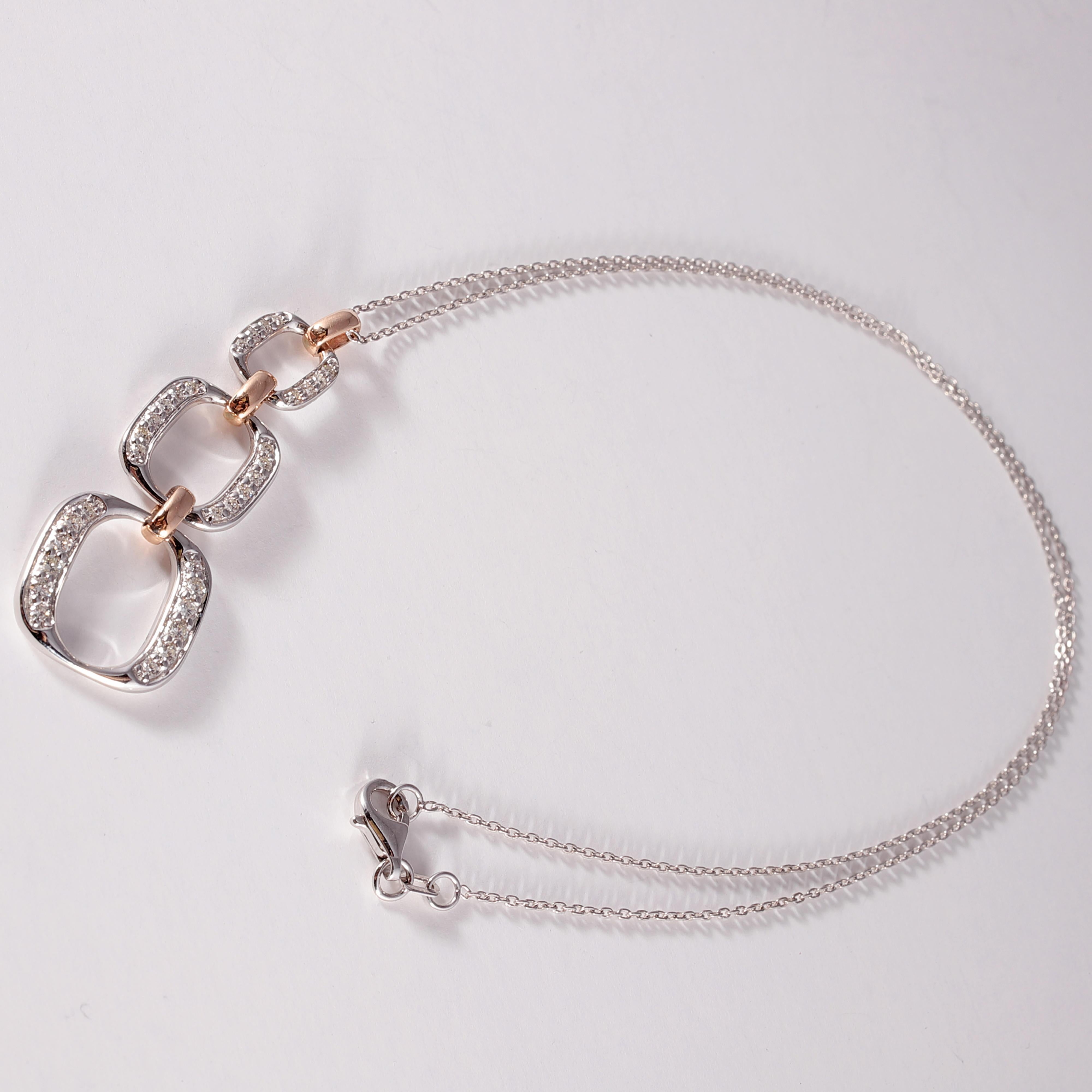 14 Karat Two-Tone 0.45 Carat Diamond Pendant Necklace 3
