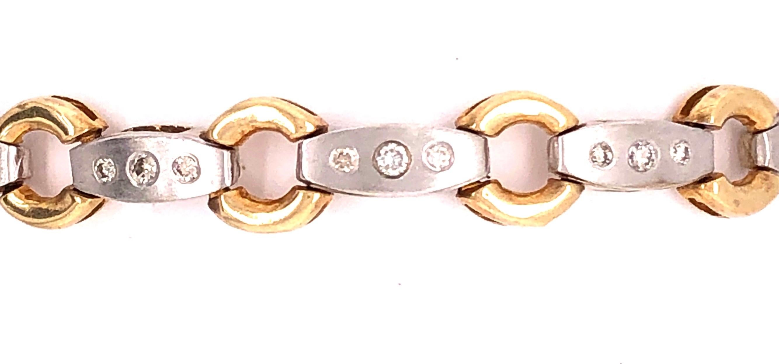 14 Karat Two-Tone Fancy Link Bracelet In Good Condition For Sale In Stamford, CT