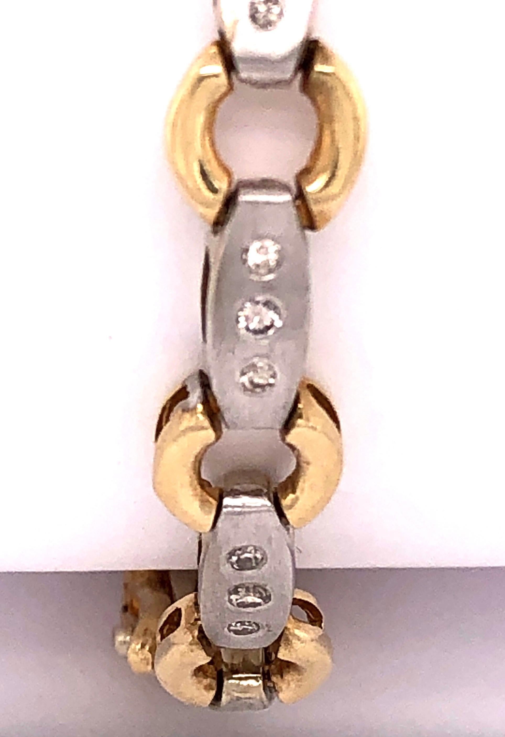 Women's or Men's 14 Karat Two-Tone Fancy Link Bracelet For Sale