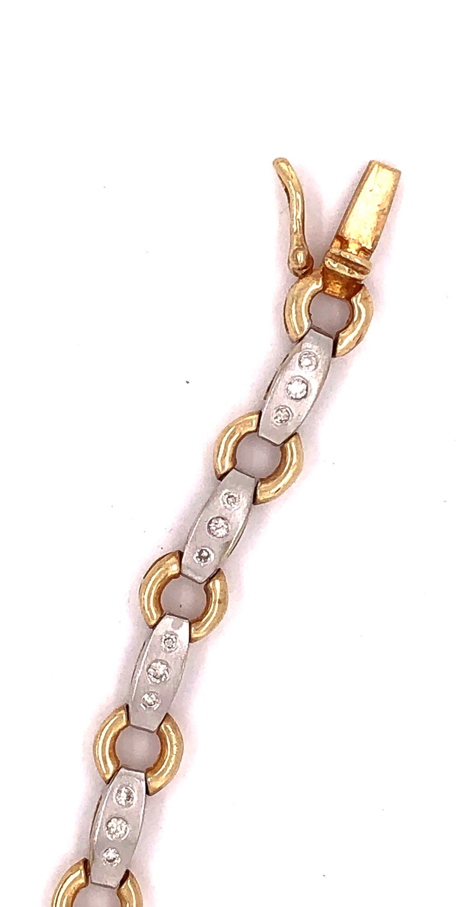14 Karat Two-Tone Fancy Link Bracelet For Sale 2