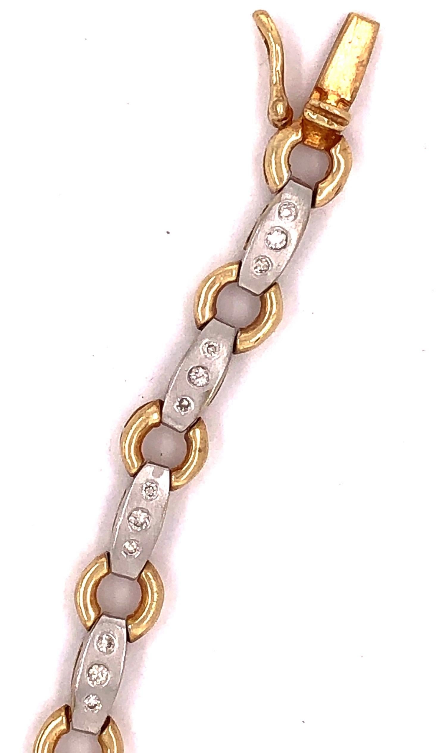 Bracelet à maillons fantaisie bicolore 14 carats en vente 3